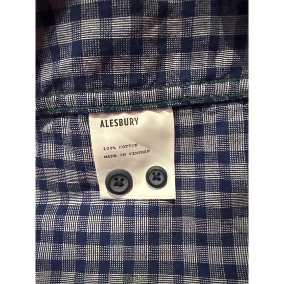 Alesbury Denail Doublecloth Mens XL Workshirt Green Blue Plaid Stitch Fix Pocket - Picture 7 of 8